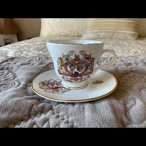 Princess Diana Charles Teacup 1981 Royal Wedding England Ich Dien Crown Trent
